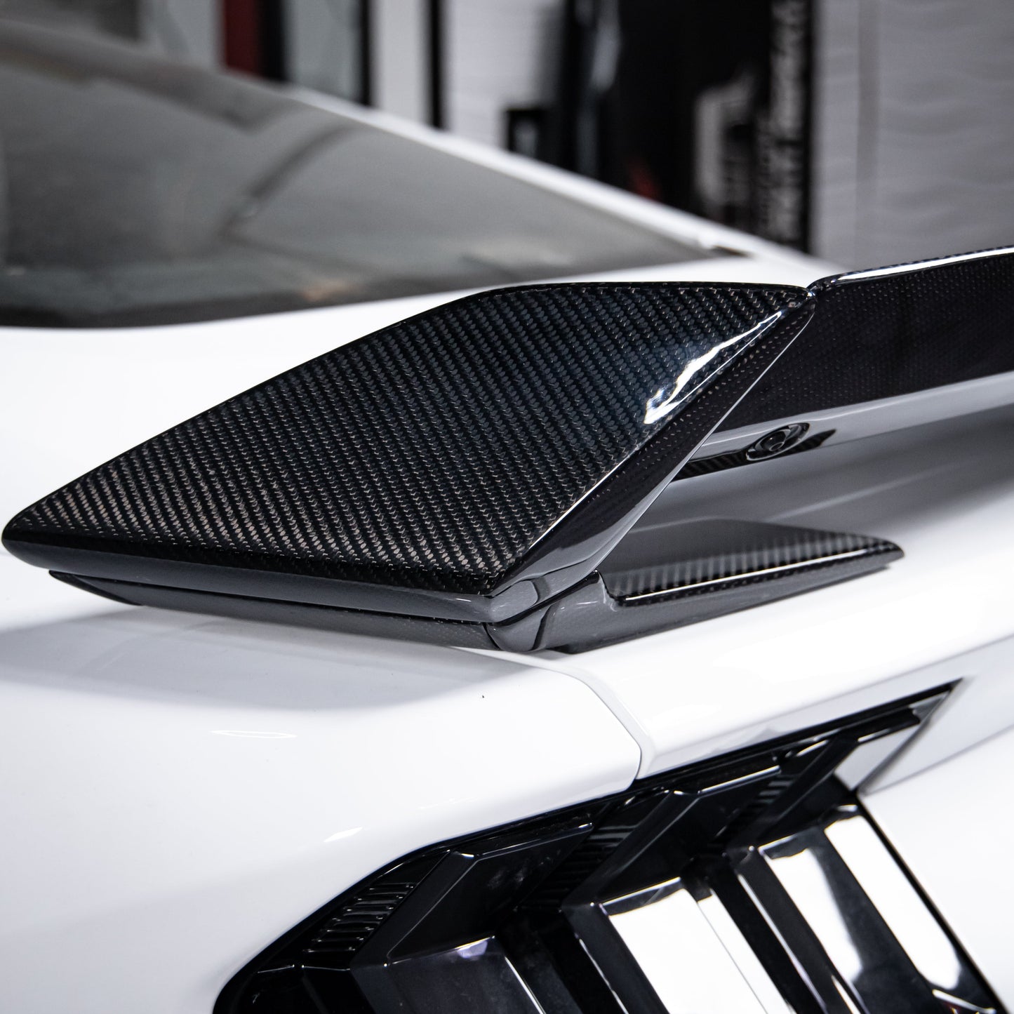 2024+ Mustang S650 Dark Horse Rear Spoiler Gloss Carbon Fiber 2pcs