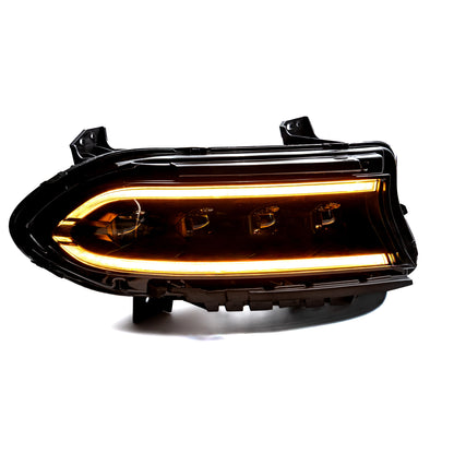 2015–2024 Dodge Charger Hellfire Projector LED Headlights w/ Switchback DRL & Amber Sequential Turn Signals