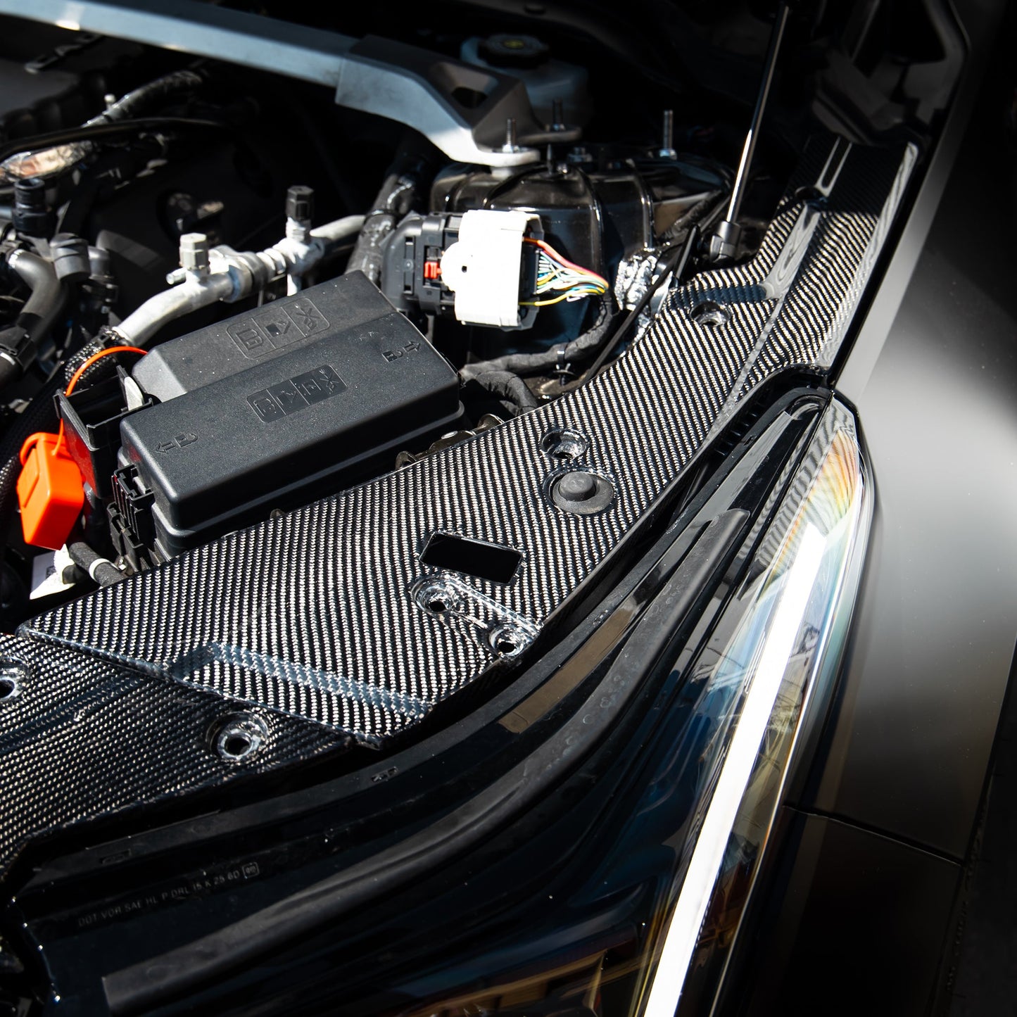 2021-2026 Cadillac CT5-V Blackwing Engine Panel Trim Radiator Cover Gloss Carbon Fiber 3pc Kit