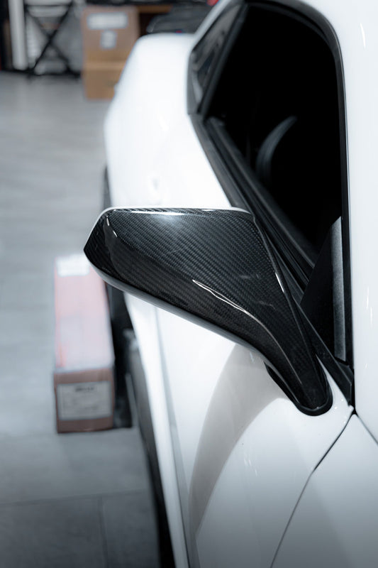 2010-2015 Chevy Camaro Carbon Fiber Mirror Caps Replacement Pair