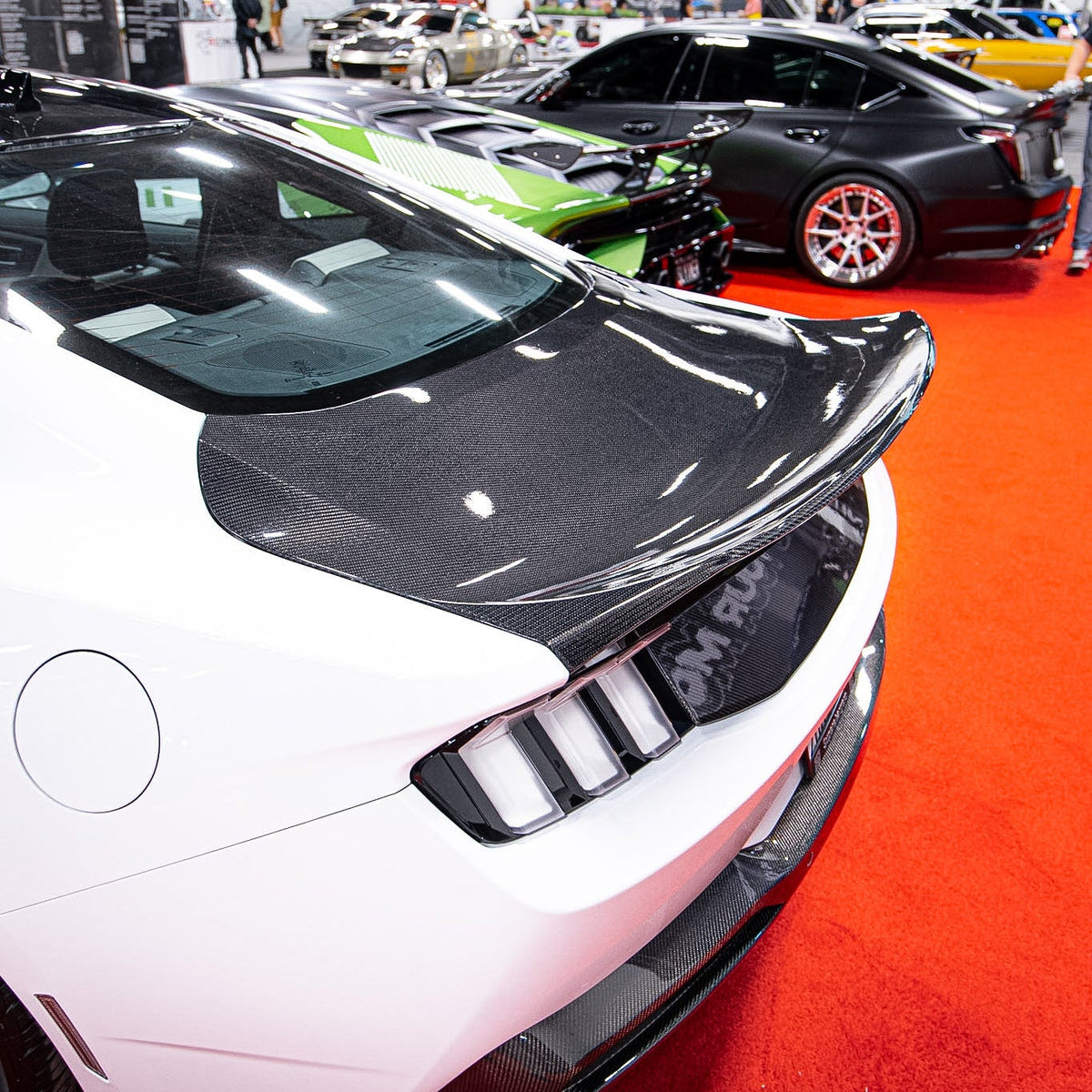 2024 + Ford Mustang Type-X Double Sided Carbon Fiber Trunk W/ Integrated Spoiler