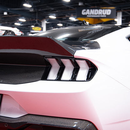2024 + Ford Mustang Type-X Double Sided Carbon Fiber Trunk W/ Integrated Spoiler