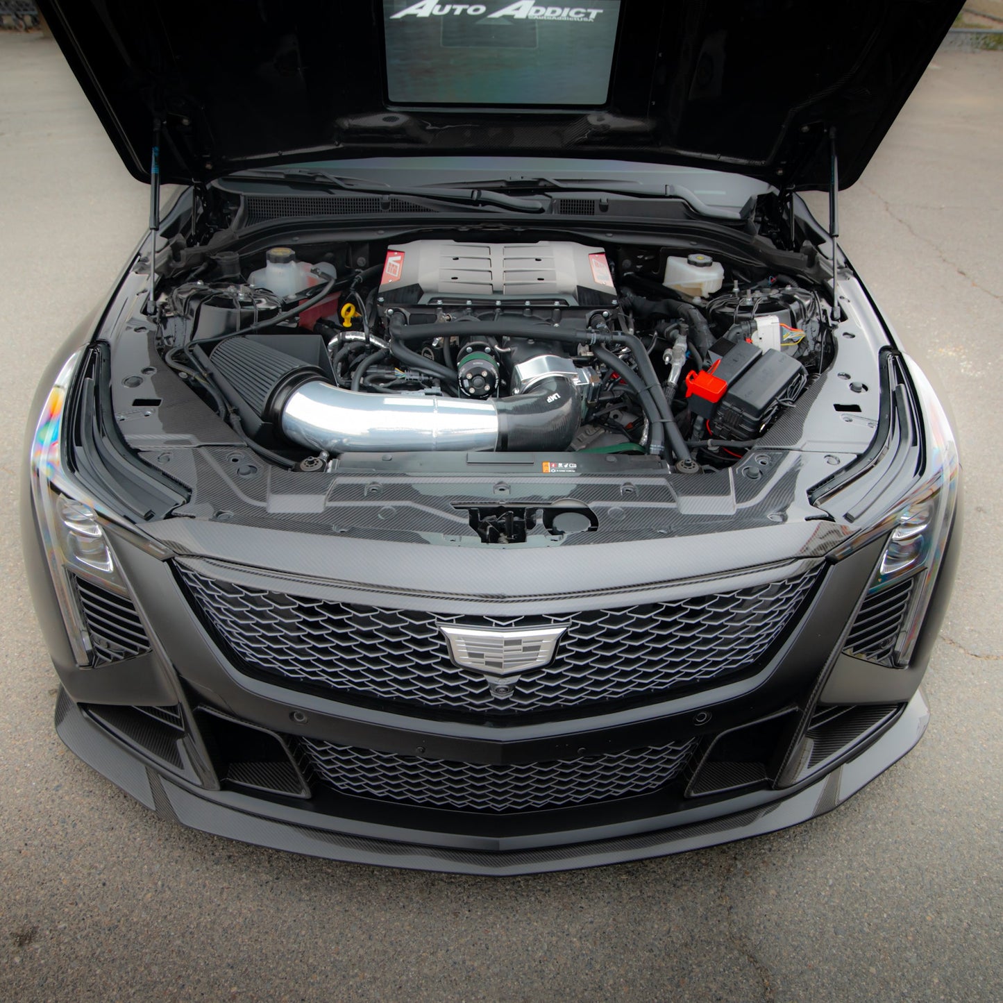 2025-2026 Cadillac CT5-V Blackwing Front Bumper Top Upper Shell Pre Preg Gloss Carbon Fiber Replacement