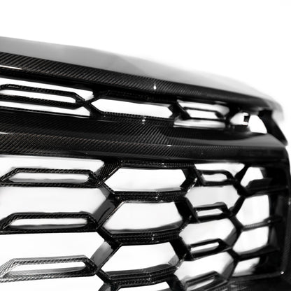 2010-2015 Chevy Camaro Black Panther 1PC Full Gloss Carbon Fiber Track Package Front Bumper Conversion