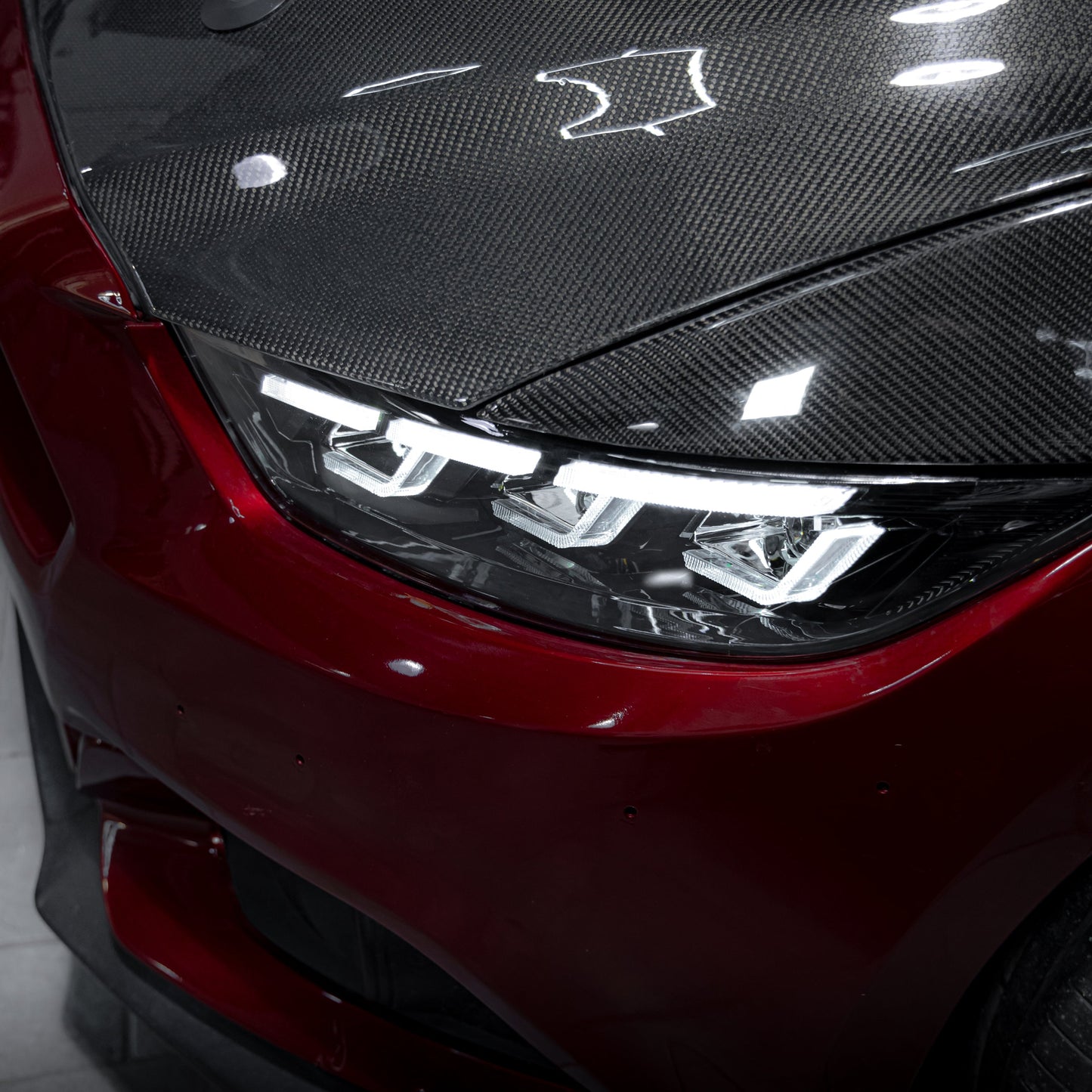 2015-2017 Ford Mustang Projector Headlights S650 Style LED Amber Sequential Turn Signals