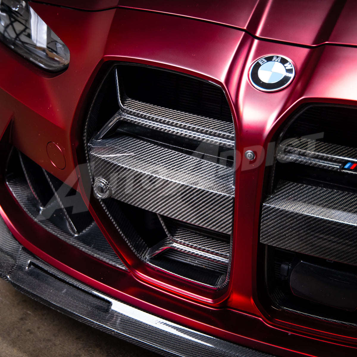 2021-2026 BMW G82 G83 M4 Dry Gloss Double Sided Carbon Fiber Lower Grill with ACC