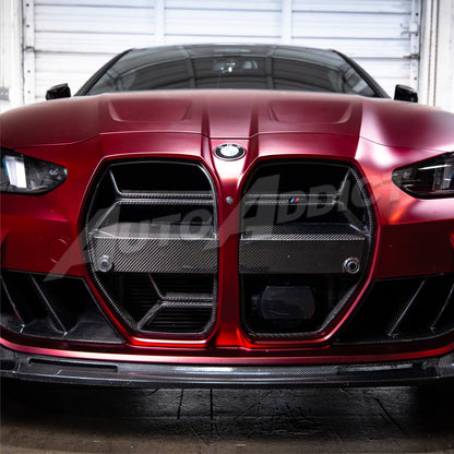 2021-2026 BMW G82 G83 M4 Dry Gloss Double Sided Carbon Fiber Lower Grill with ACC