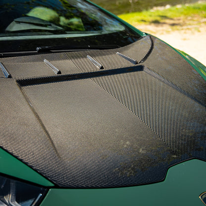 2014–2024 Lamborghini Huracán Type-Tecnica V-Shaped Dry Double-Sided Carbon Fiber Hood