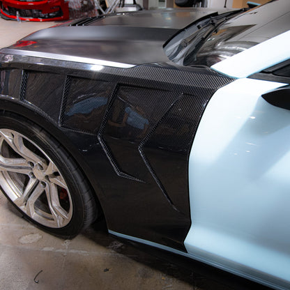 2016-2025 Camaro LT/RS/SS Type-LM Gloss Carbon Fiber Fenders Functional Vents Pair