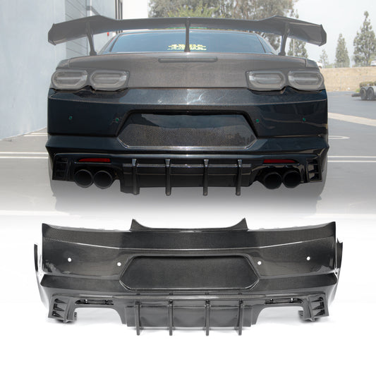 2019-2024 Camaro RS/SS/ZL1 Carbon Rear Bumper w/ Diffuser, Quad