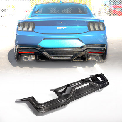2024-2026 Mustang S650 Dry Gloss Carbon Fiber Dark Horse Rear Diffuser Single/Quad Tips