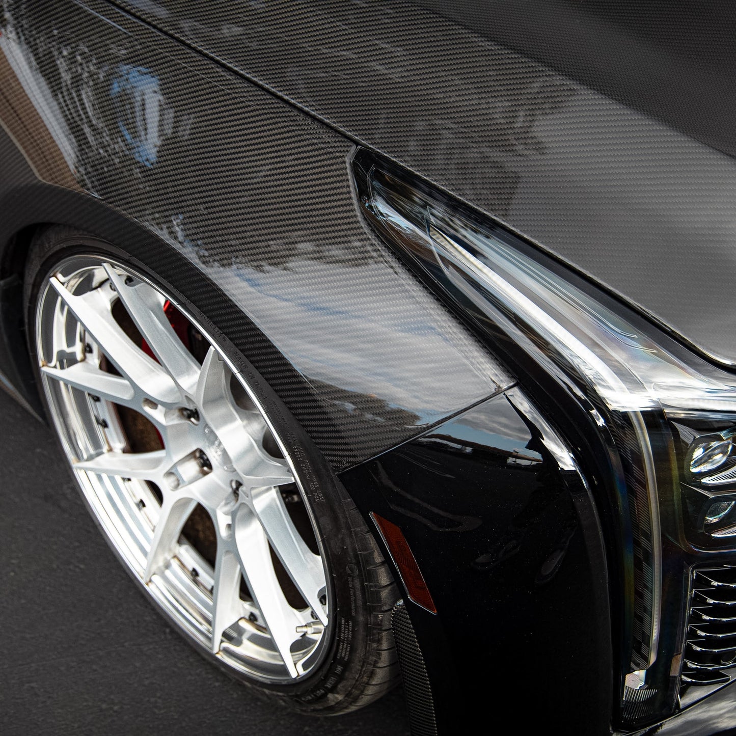 2020-2026 Cadillac CT5/V-Blackwing Type-OE 4pc Fenders Pre-Preg Double Sided Carbon Fiber