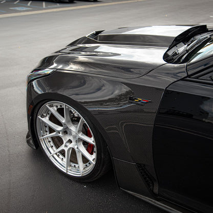 2020-2026 Cadillac CT5/V-Blackwing Type-OE 4pc Fenders Pre-Preg Double Sided Carbon Fiber