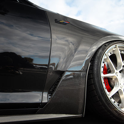 2020-2026 Cadillac CT5/V-Blackwing Type-OE 4pc Fenders Pre-Preg Double Sided Carbon Fiber
