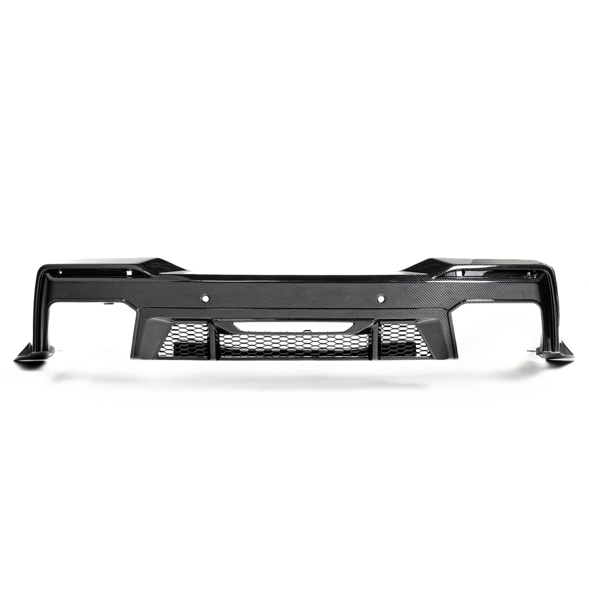 2024–2026 Mustang S650 Heritage SC™ V-Shaped Dry Gloss Carbon Fiber Rear Diffuser Rectangular-Exit Quad Tips