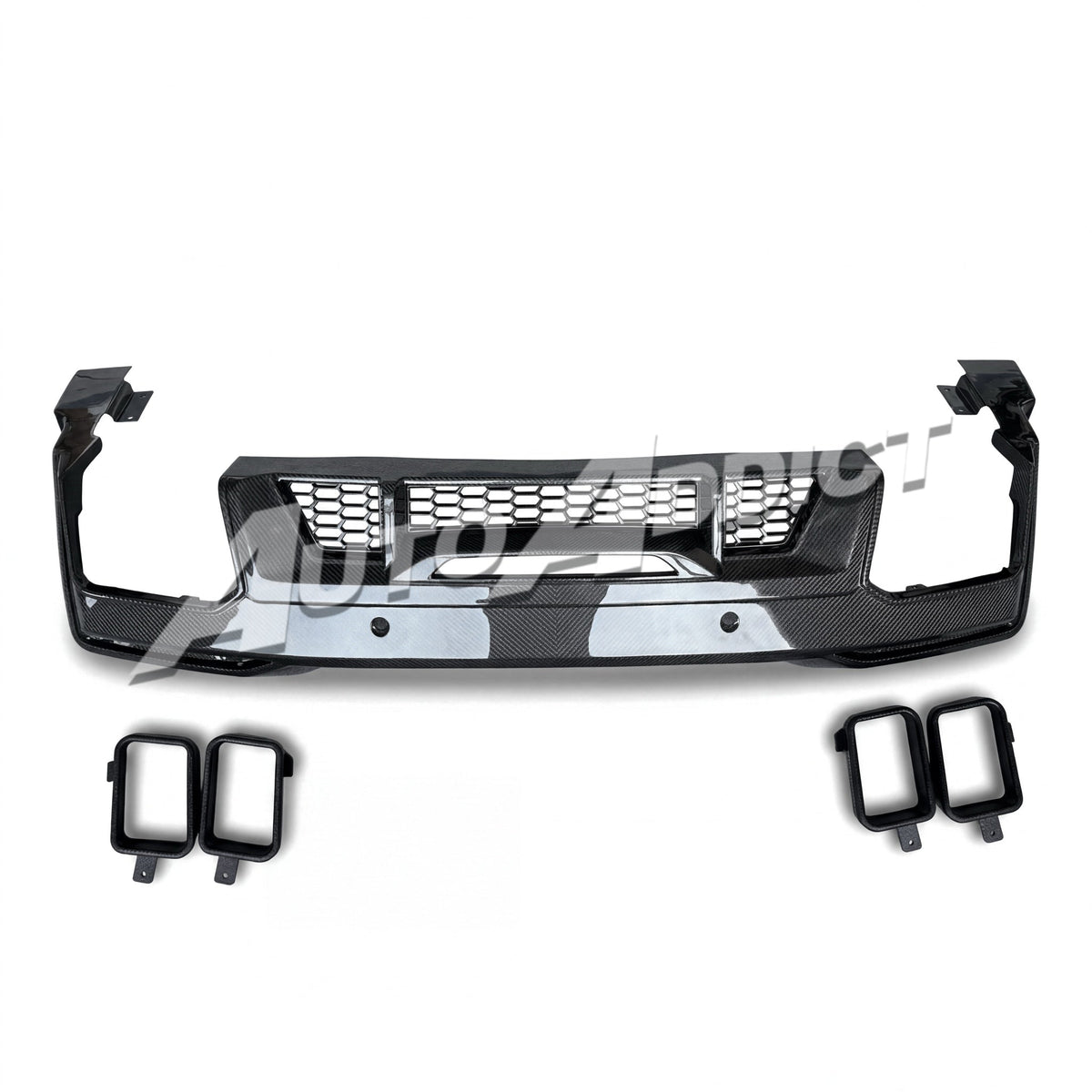 2024–2026 Mustang S650 Heritage SC™ V-Shaped Dry Gloss Carbon Fiber Rear Diffuser Rectangular-Exit Quad Tips