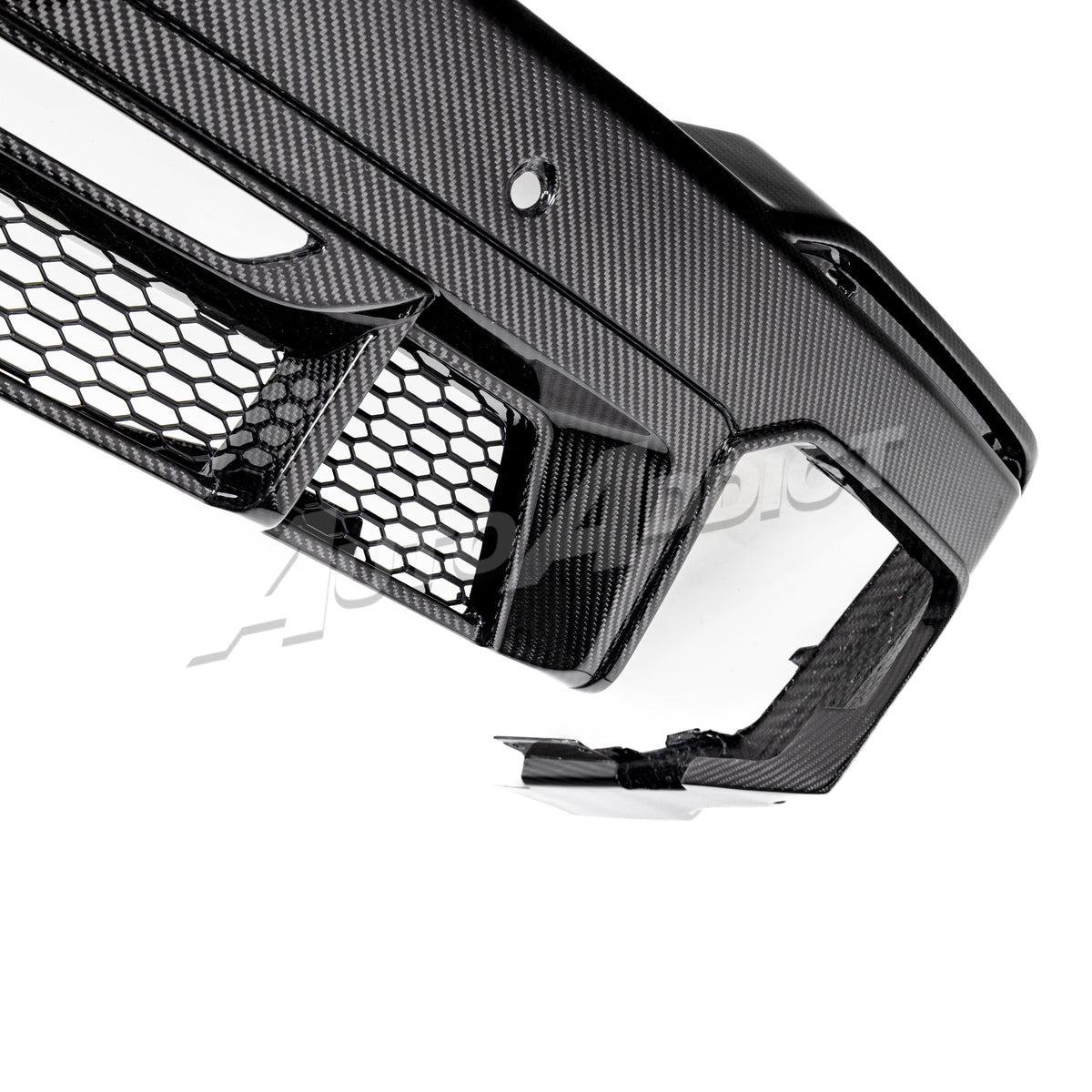 2024–2026 Mustang S650 Heritage SC™ V-Shaped Dry Gloss Carbon Fiber Rear Diffuser Rectangular-Exit Quad Tips