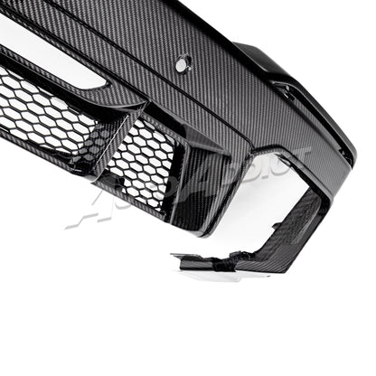 2024–2026 Mustang S650 Heritage SC™ V-Shaped Dry Gloss Carbon Fiber Rear Diffuser Rectangular-Exit Quad Tips