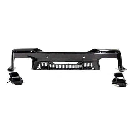 2024–2026 Mustang S650 Heritage SC™ V-Shaped Dry Gloss Carbon Fiber Rear Diffuser Rectangular-Exit Quad Tips