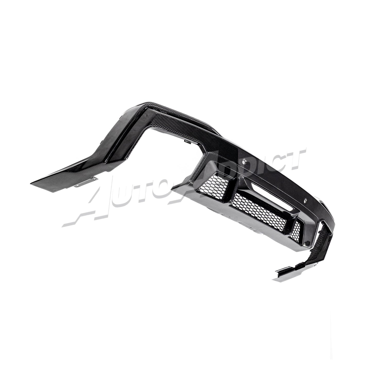 2024–2026 Mustang S650 Heritage SC™ V-Shaped Dry Gloss Carbon Fiber Rear Diffuser Rectangular-Exit Quad Tips