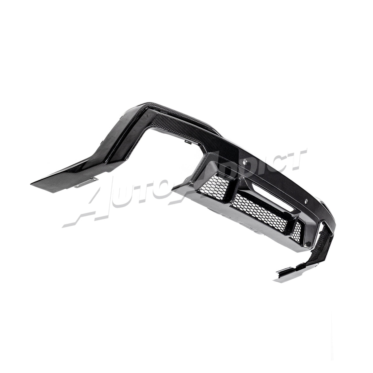 2024–2026 Mustang S650 Heritage SC™ V-Shaped Dry Gloss Carbon Fiber Rear Diffuser Rectangular-Exit Quad Tips