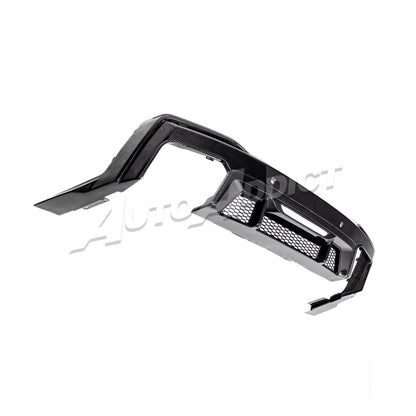 2024–2026 Mustang S650 Heritage SC™ V-Shaped Dry Gloss Carbon Fiber Rear Diffuser Rectangular-Exit Quad Tips