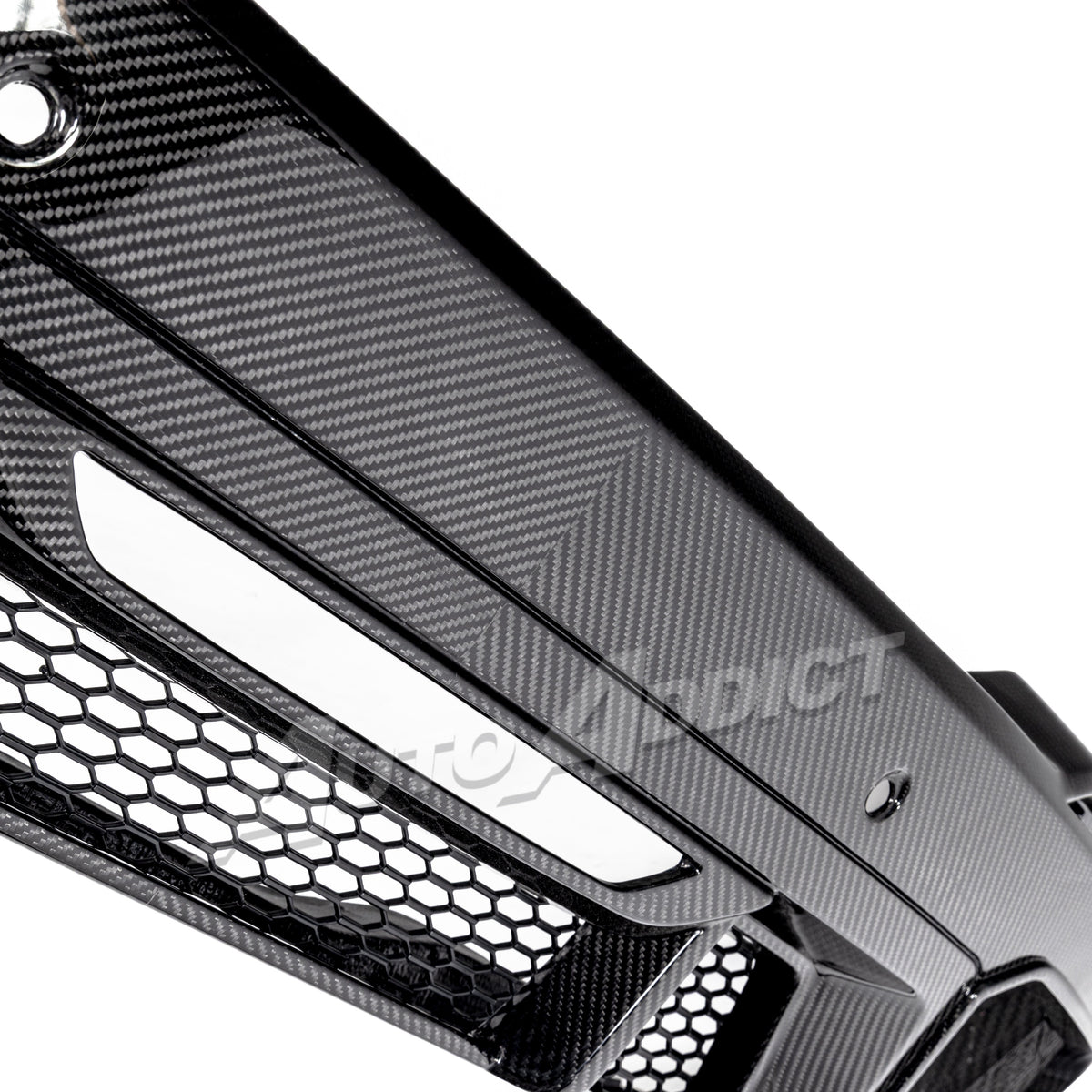 2024–2026 Mustang S650 Heritage SC™ V-Shaped Dry Gloss Carbon Fiber Rear Diffuser Rectangular-Exit Quad Tips