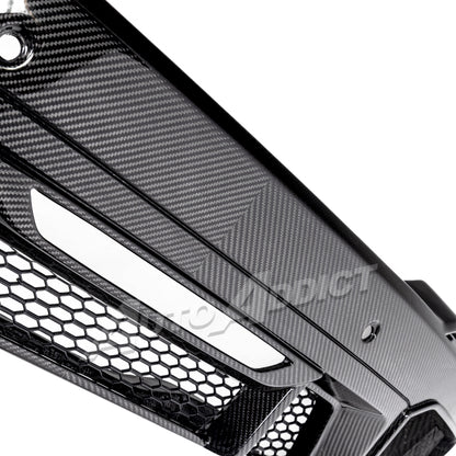 2024–2026 Mustang S650 Heritage SC™ V-Shaped Dry Gloss Carbon Fiber Rear Diffuser Rectangular-Exit Quad Tips