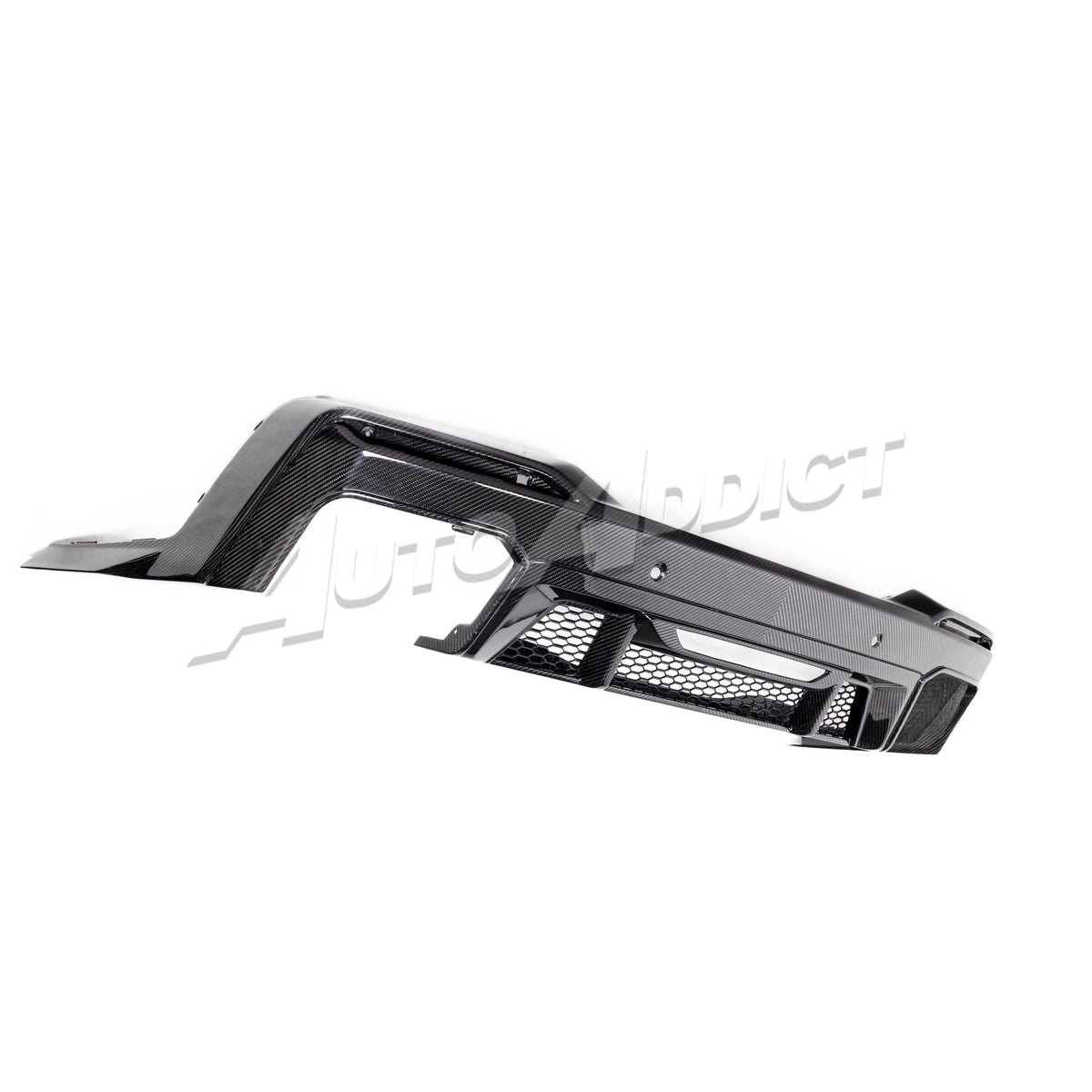2024–2026 Mustang S650 Heritage SC™ V-Shaped Dry Gloss Carbon Fiber Rear Diffuser Rectangular-Exit Quad Tips