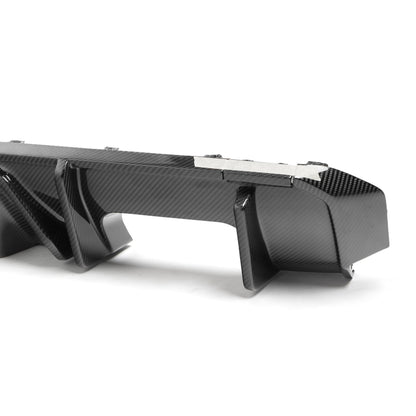 2021-2026 BMW G82 G83 M4 Dry Gloss Double Sided Carbon Fiber Type-F1 Shark Fins Rear Diffuser