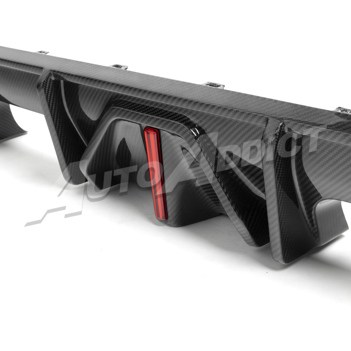 2021-2026 BMW G82 G83 M4 Dry Gloss Double Sided Carbon Fiber Type-F1 Shark Fins Rear Diffuser