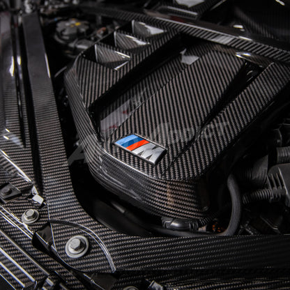 2021-2026 BMW G80 M3 G82 G83 Dry Gloss Double Sided Carbon Fiber Engine Cover Replacement