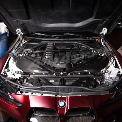 2021-2026 BMW G80 M3 G82 G83 Dry Gloss Double Sided Carbon Fiber Engine Cover Replacement