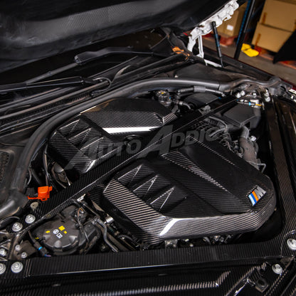 2021-2026 BMW G80 M3 G82 G83 Dry Gloss Double Sided Carbon Fiber Engine Cover Replacement