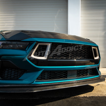 2024-2026 Mustang S650 Front Upper Grille Gloss Black Dynamic Animation LED Amber Turn Signal