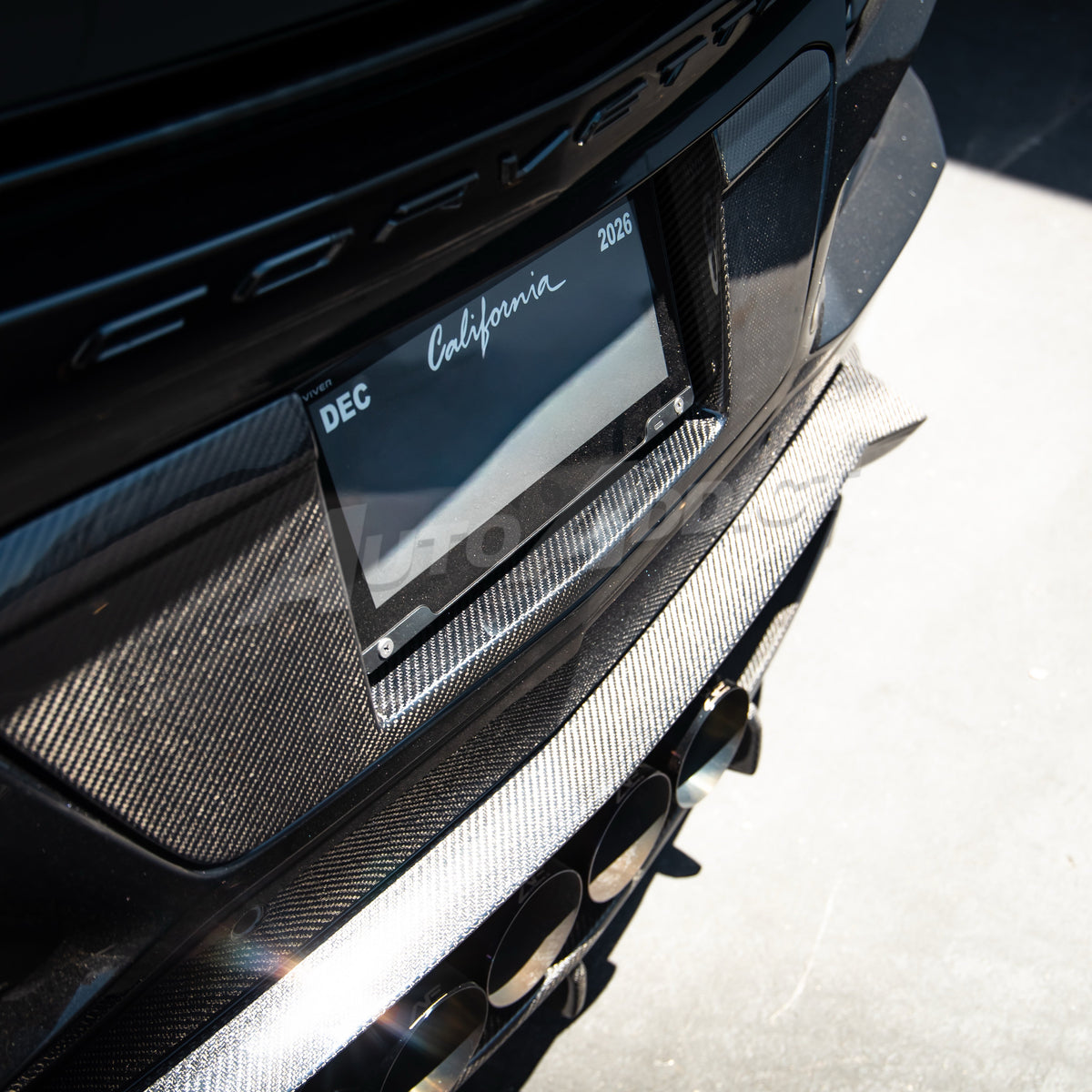 2022-2026 Corvette C8 Carbon Fiber License Plate Backing for ZR1/Z06/E-Ray/Grand Sport Rear Bumper
