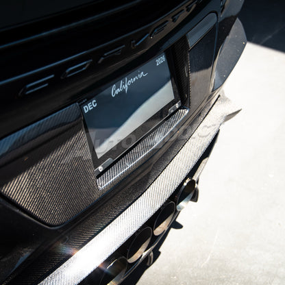 2022-2026 Corvette C8 Carbon Fiber License Plate Backing for ZR1/Z06/E-Ray/Grand Sport Rear Bumper