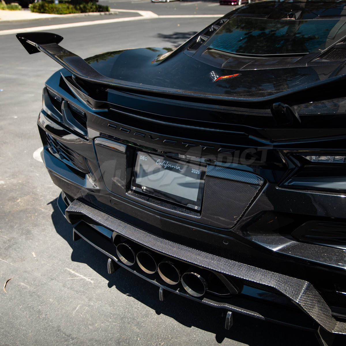 2022-2026 Corvette C8 Carbon Fiber License Plate Backing for ZR1/Z06/E-Ray/Grand Sport Rear Bumper