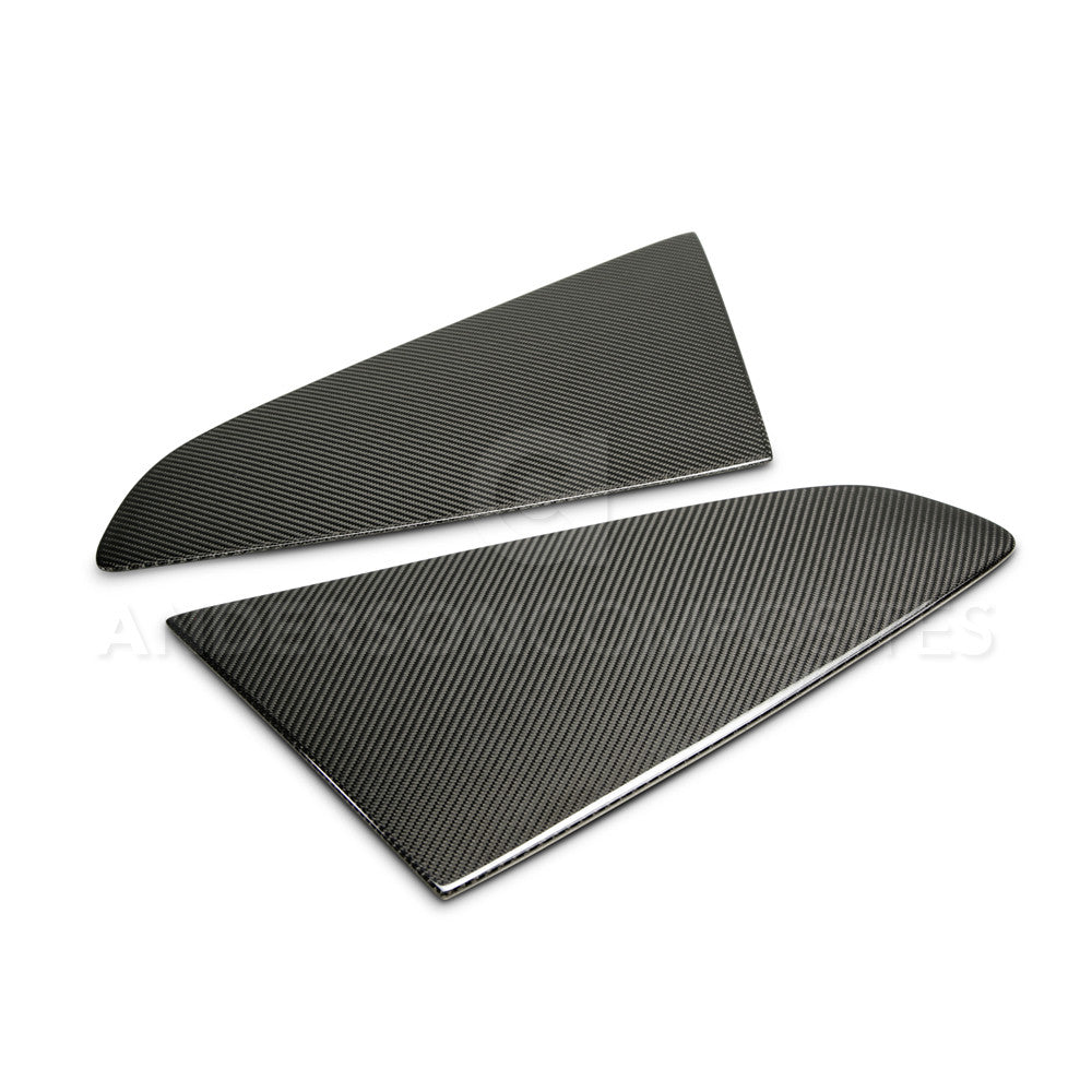 2015 - 2020 Mustang Carbon Fiber Type-Flat Side Window Louvers (Pair)