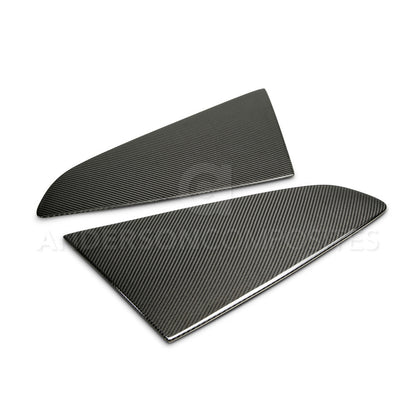 2015 - 2020 Mustang Carbon Fiber Type-Flat Side Window Louvers (Pair)