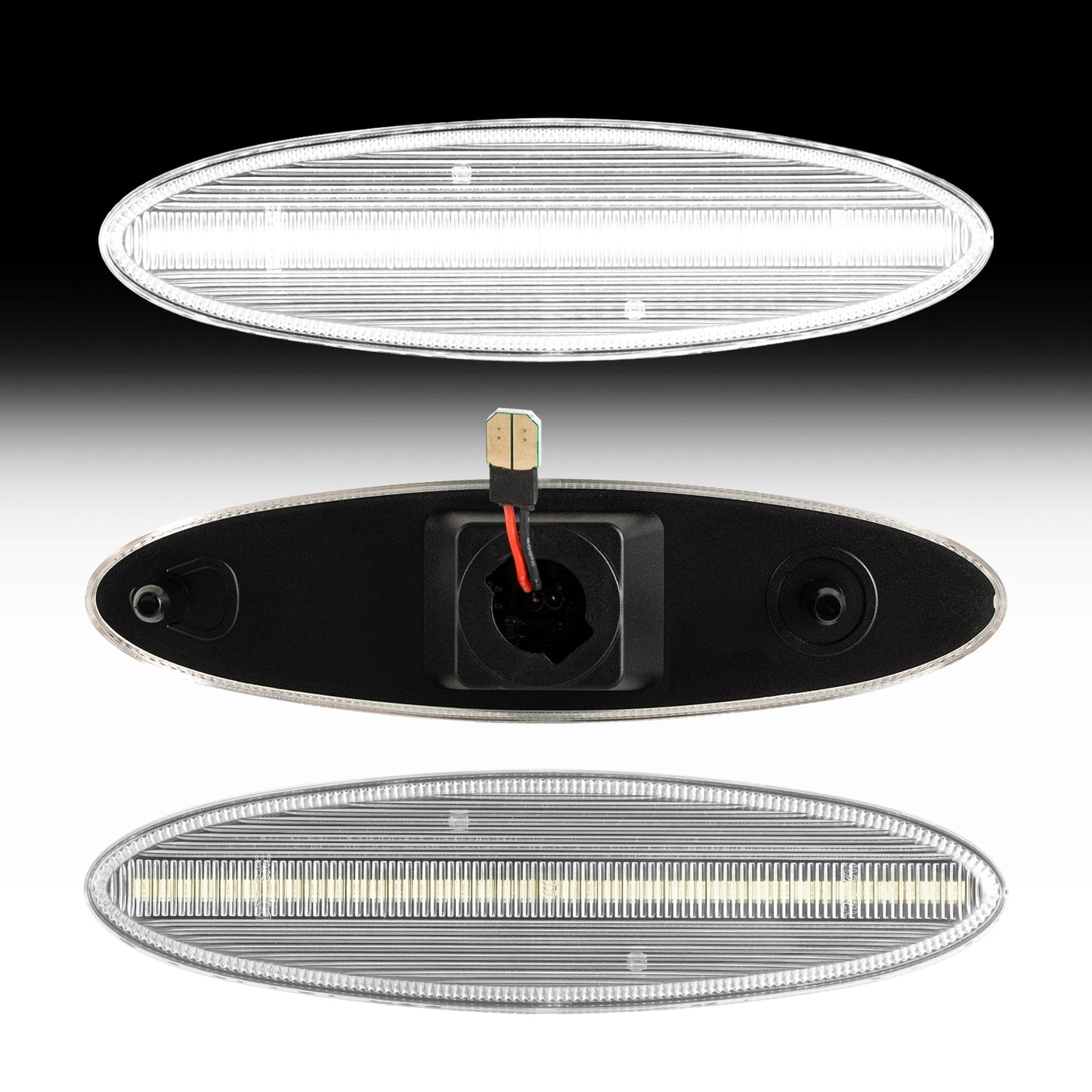 1997-2004 Corvette C5 Rear Bumper Clear Lens White Dynamic Animation LED Side Markers