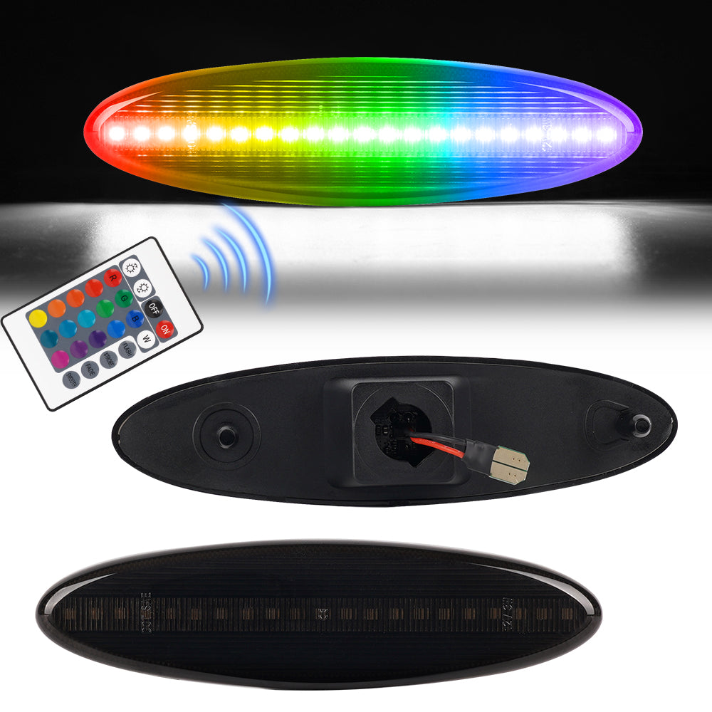 1997-2004 Corvette C5 Rear Bumper Smoke Lens Remote RGB LED Side Markers