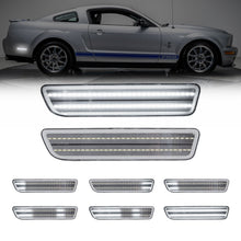 2005-2009 Ford Mustang Clear Lens White Dynamic Animation LED Side Markers