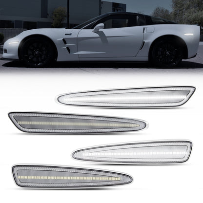 2005-2013 Chevrolet Corvette C6 Clear White LED Side Marker