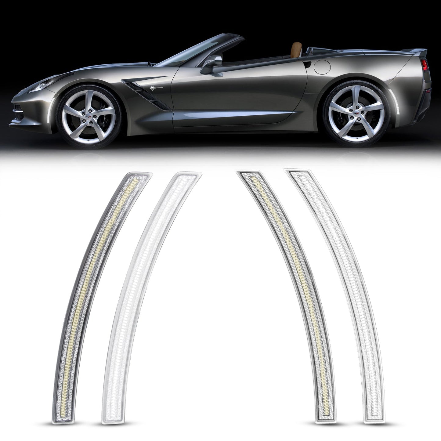 2014-2019 Chevrolet Corvette Clear C7 White LED Side Marker