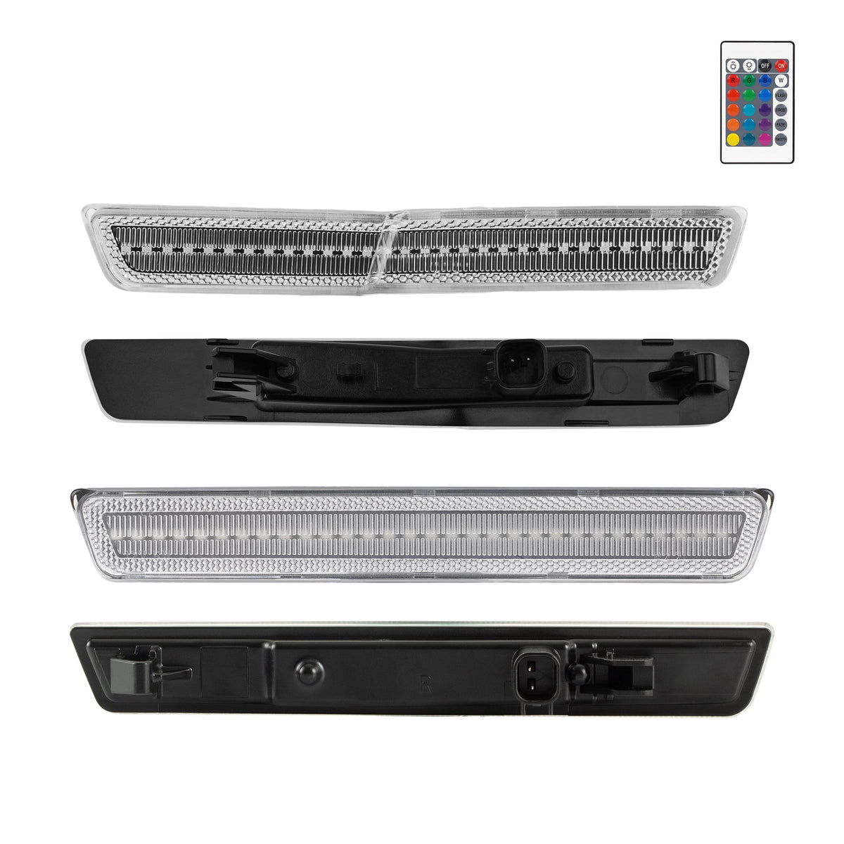 2018-2024 Dodge Challenger Widebody Remote Control RGB Clear Lens LED Side Markers