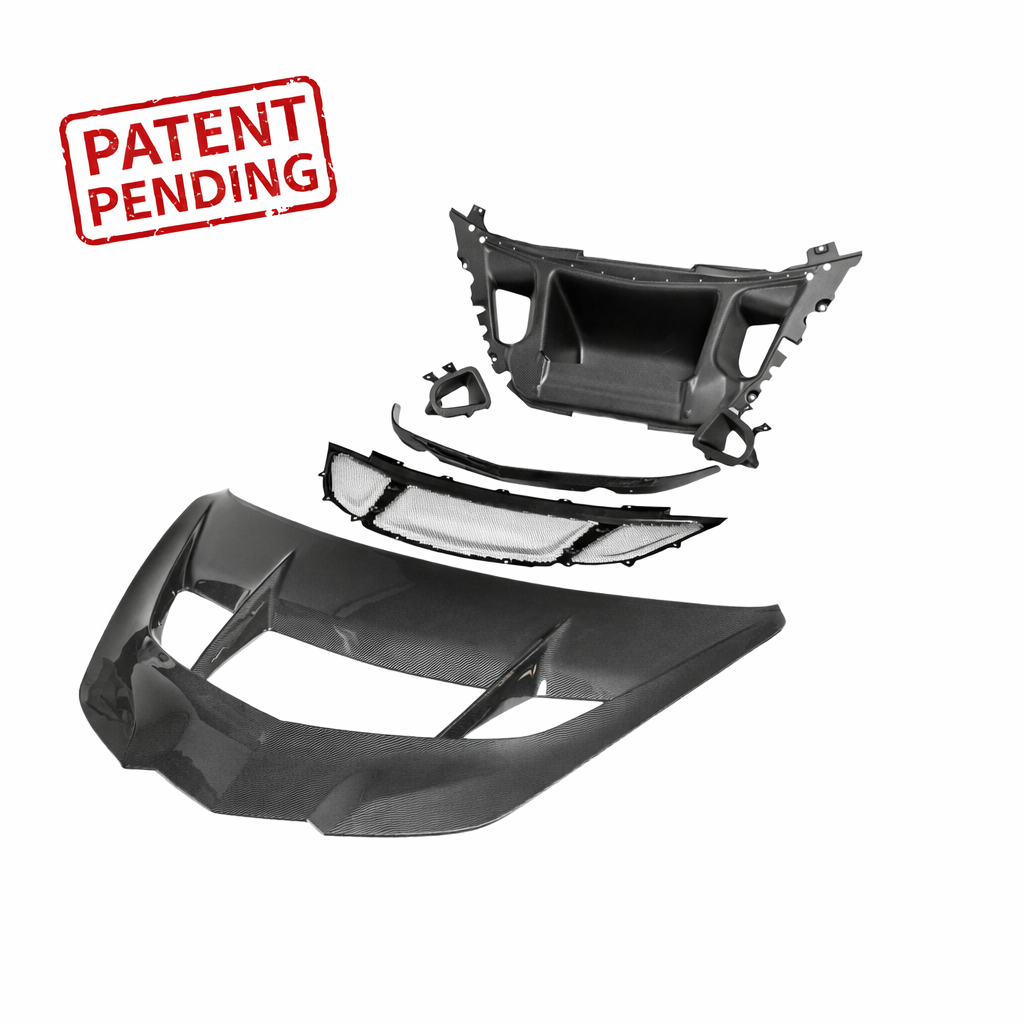 2020-2026 C8 Z06/ Grand Sport/E-Ray/ Stingray Type-ZR1X ZTK Hood Functional Dry Carbon Fiber Double Sided 6PCS Kit