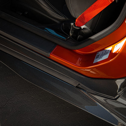 2016-2025 Chevy Camaro SS/RS ZL1 Style Side Skirt Rocker 1pc Gloss Carbon Fiber (PAIR)