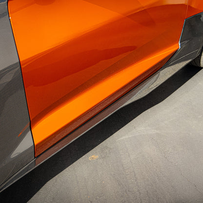2016-2025 Chevy Camaro SS/RS ZL1 Style Side Skirt Rocker 1pc Gloss Carbon Fiber (PAIR)