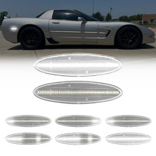 1997-2004 Corvette C5 Rear Bumper Clear Lens White Dynamic Animation LED Side Markers